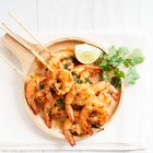 stir fry prawns in spicy asian food pineapple and herbs sauce