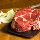 Raw beef on a market shelf