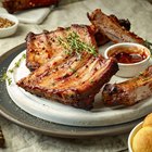 grilled pork ribs and potatoes
