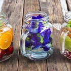 Infused water in glass bottles