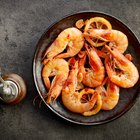 Shrimp cocktail served in stem glass