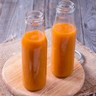 two glasses of fresh carrot juice