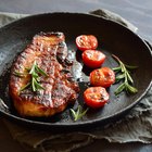 Meat steak with green pesto