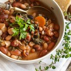 bean soup, bread and sour cream