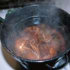 steam on pot in kitchen