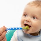 Baby eats buckwheat groats