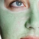 Woman receiving facial treatment at spa