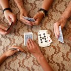 Group of friends playing card