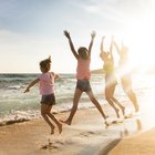 Kids running on the beach, Hampton Beach