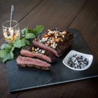 Homemade Beef in a bowl. horizontal top view