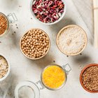 Cereals and beans in bags.