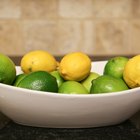 Healthy eating fruits and vegetables in box from above