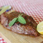 Grilled beef steak with rosemary, salt and pepper