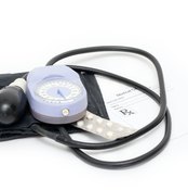 Determining blood pressure with a sphygmomanometer also requires using a stethoscope.
