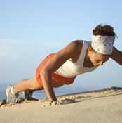 Get toned arms anywhere by doing pushups.