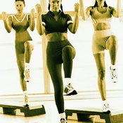 Gyms offer step aerobics as a group exercise class.