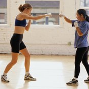 Burn approximately 400 calories during a kickboxing workout.