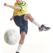 Hip adduction is often used to kick a soccer ball.