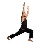 Warrior pose strengthens your thigh and butt muscles.