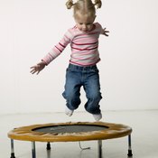 Supervise small children on a mini trampoline to prevent injuries.