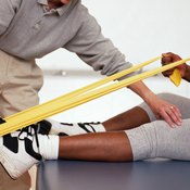 Strengthen your lower leg with Thera-band exercises.