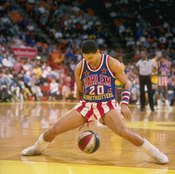 Nobody exhibits fingertip control quite like a Globetrotter, as evidenced by Tyrone 'Hollywood' Brown in 1989.