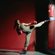 Many muscles are used to perform kickboxing techniques.