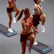 Use a variety of movements in step aerobics.