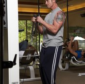 Tricep pushdowns tone the backs of your arms.