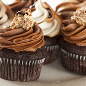 Homemade chocolate cupcakes.