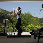 Keep your fluid levels up while working out on a treadmill.