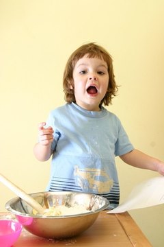 Children and pets are not allowed in a residential kitchen while it's being used for commercial purposes.