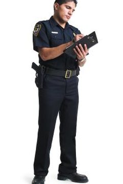 Policeman taking a report