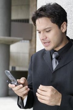 Frustrated man on phone