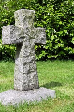 While waiting for a professionally-made tombstone, the grave can be marked with a temporary headstone.