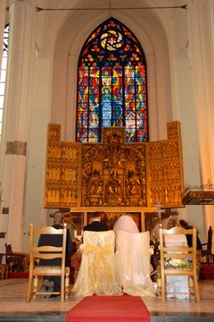 You can build a traditional altar out of plywoood.