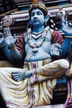 Hindu deities are depicted in colors that symbolize many positive attributes.