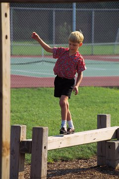 Walking a balance beam requires body, spatial and directional awareness.