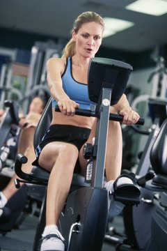 Comstock/Comstock/Getty Images Stationary bikes burn approximately 400 calories per hour.