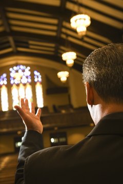 Priest giving a sermon.