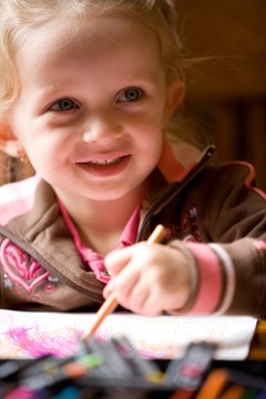 Patience and repetition is helpful in teaching young children to draw.
