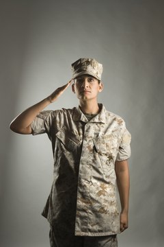 Keep your back straight when saluting.