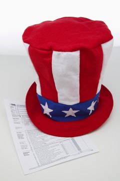 Patriotic hat and tax form