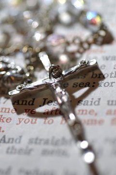 Worshipers choose their own prayers for the Episcopal Rosary.