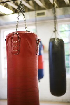 Jupiterimages/Comstock/Getty Images A punching bag makes a good workout buddy.