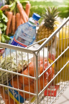 Jupiterimages/Polka Dot/Getty Images Groceries can be a big part of your monthly budget.