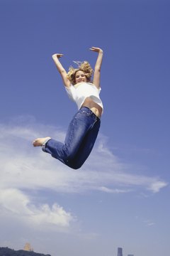 Ryan McVay/Photodisc/Getty Images Increase your vertical jump on land by practicing in a pool.