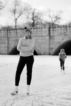 Brand X Pictures/Brand X Pictures/Getty Images Warm clothing and appropriately sized skates are ice skating essentials.