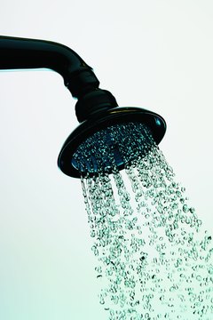 Digital Vision./Digital Vision/Getty Images A 10-minute shower can use 30 gallons of water.