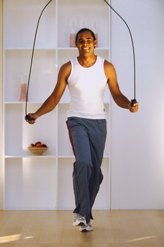 Stockbyte/Stockbyte/Getty Images Jumping rope at home is a great, simple workout.